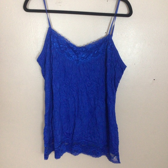 Women’s Maurices Royal Blue Lace Fitted Camisole Size XXL - Picture 1 of 8